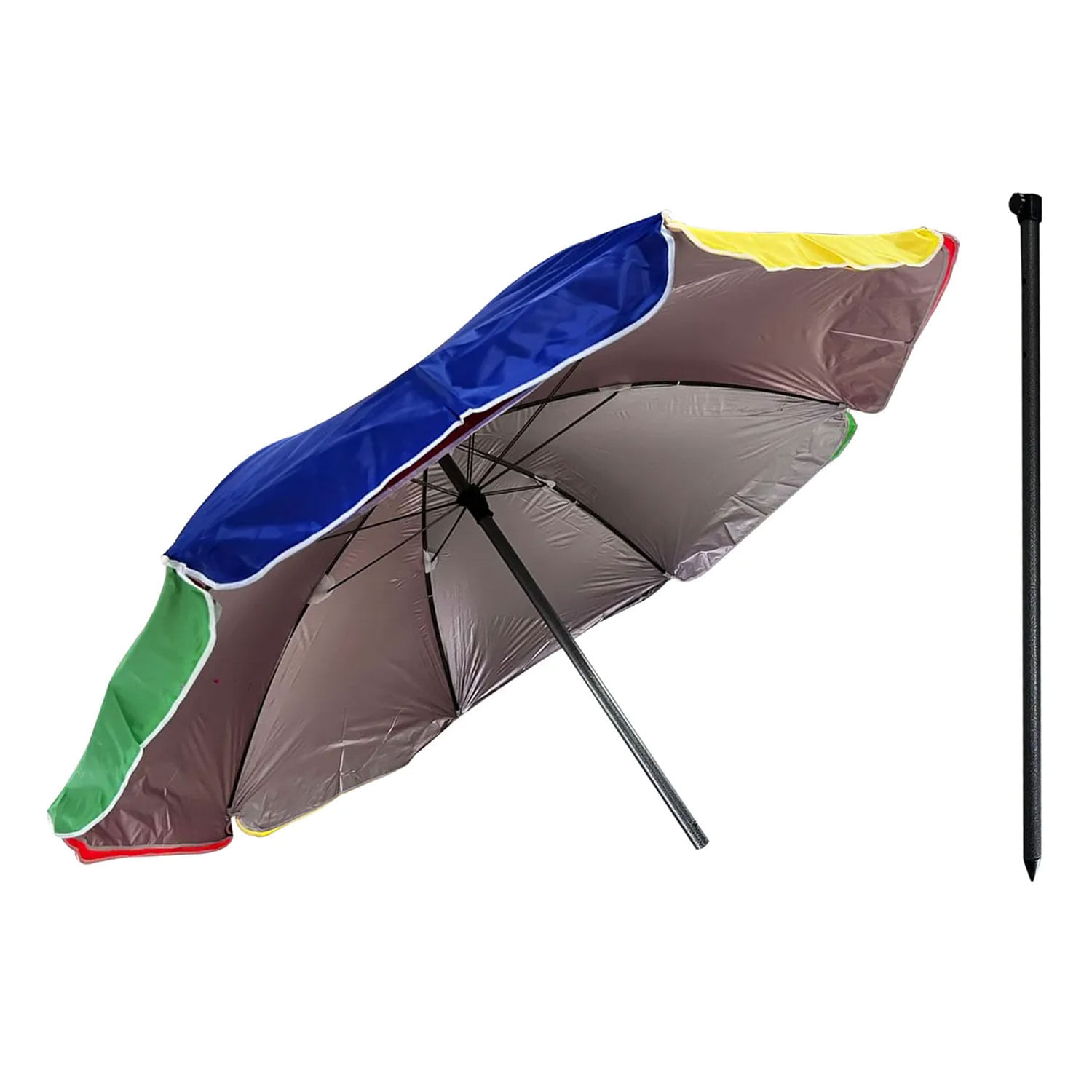 Parasol Doble Tela 2.80 mts Doble Varilla Proteccion Impermeable Exteriores Multicolor