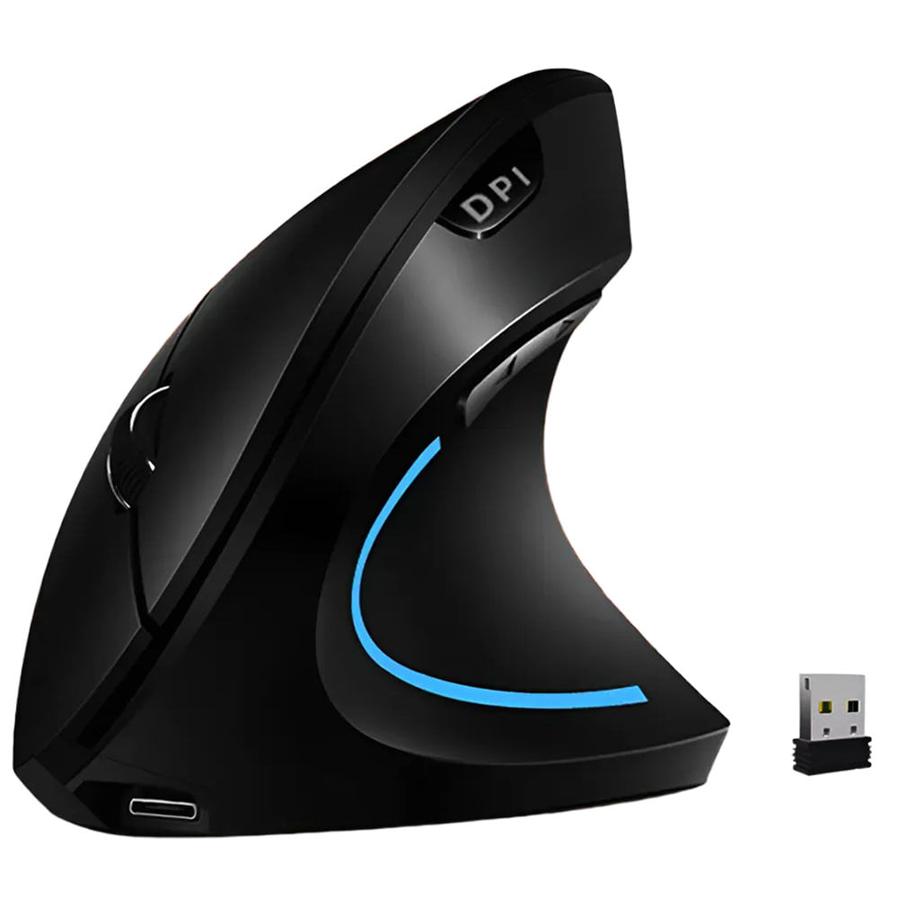 Mouse Vertical Gamer Ergonomico Inalambrico Bluetooth 2.4/5.1 Luces RGB