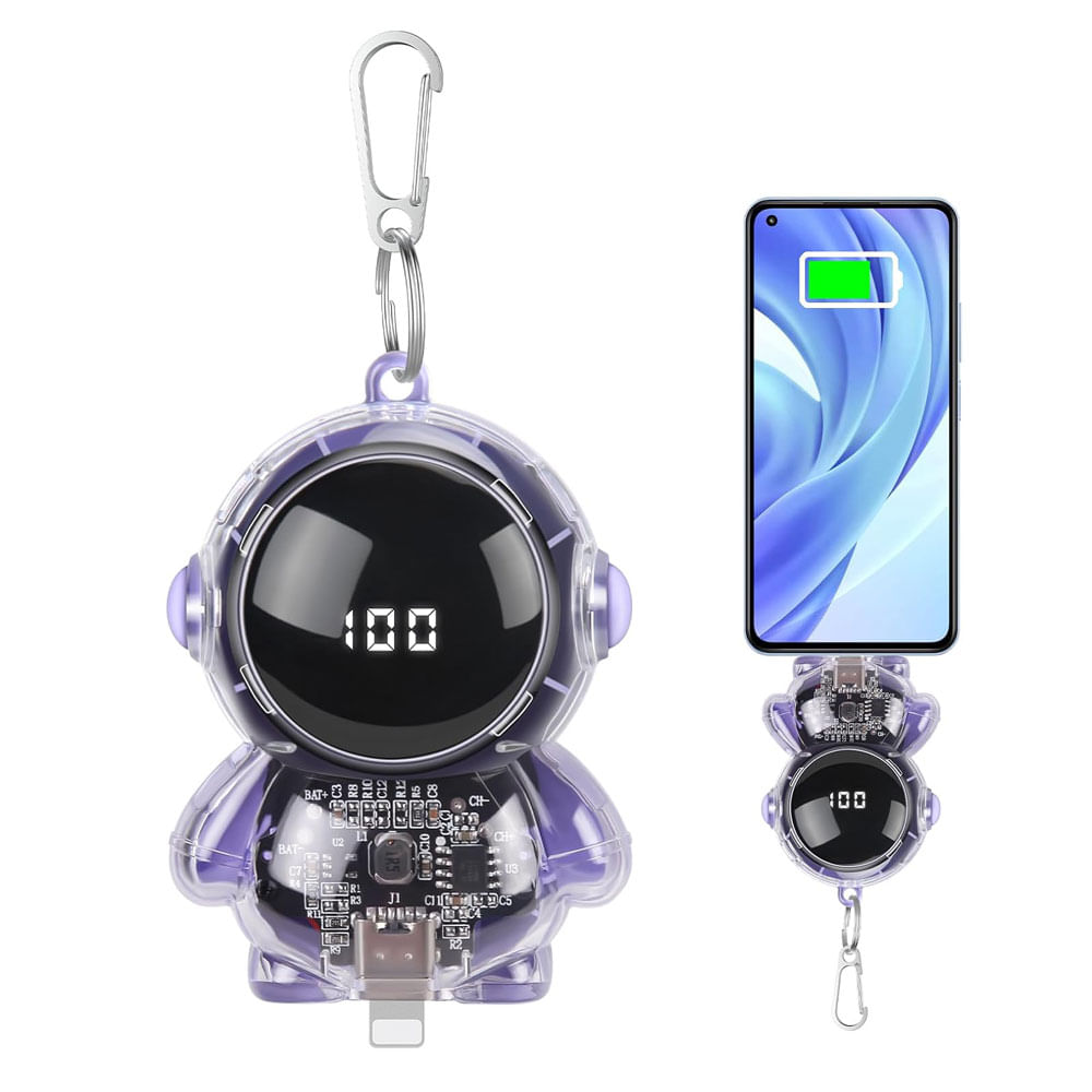 Llavero Power Bank Astronauta Portatil Carga Celular Portatil Carga