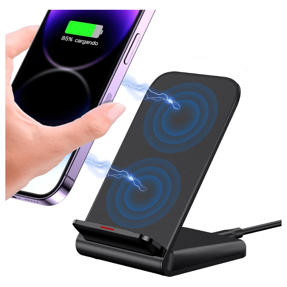 Cargador Inalambrico Base Inclinada 15W Cable Tipo C Diseno Ergonomico