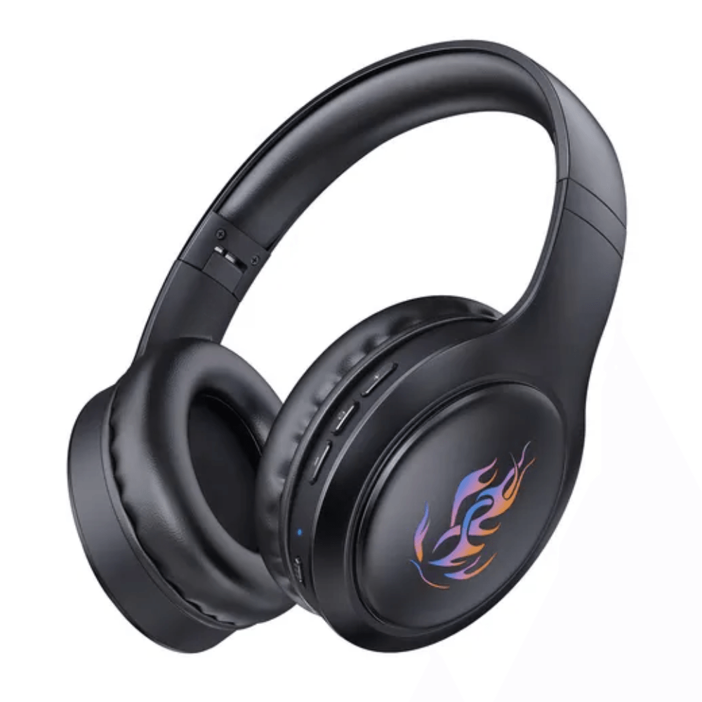 Audifonos Diadema Negro Luces Decorativas Bateria 28 Conexion Rapida Carga Tipo C Negro