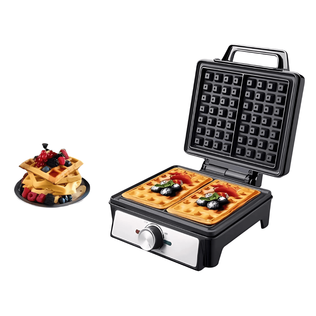 Waflera Electrica 2 Puestos 110V Teflon Antiadherente Color Gris