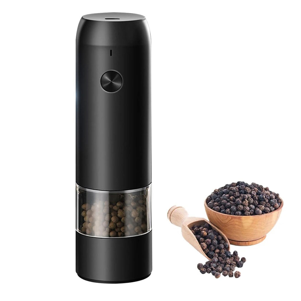 Salero Molinillo Sal Pimienta Electrico USB Condimentos Cocina Negro