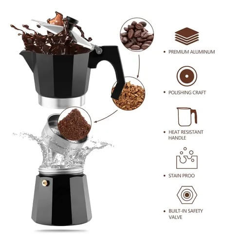 Cafetera Aluminio Clásica Cocina 900 Ml