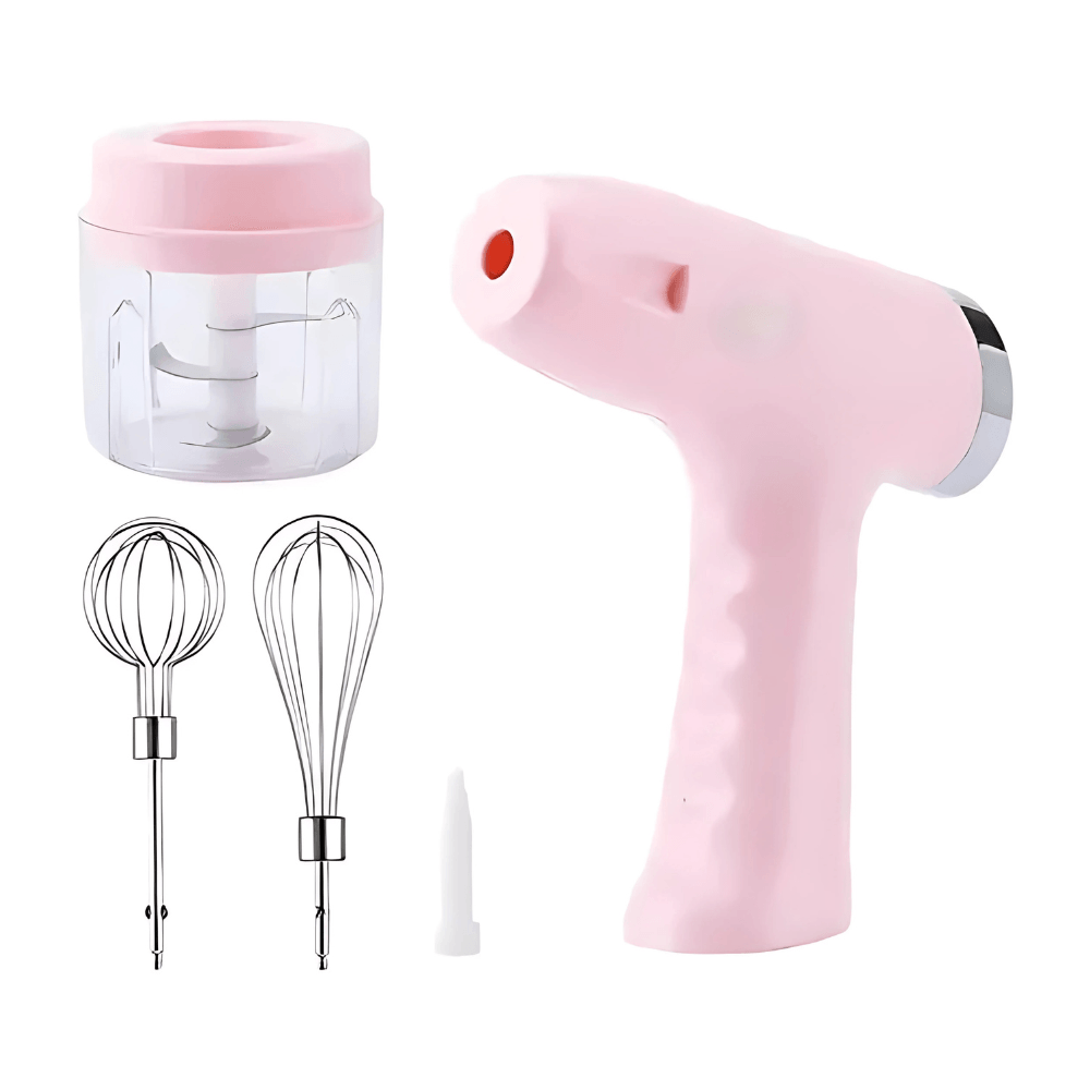 Batidora Picadora Recargable Multifuncional Portatil Color Rosa Accesorios Batidores Cuchillas