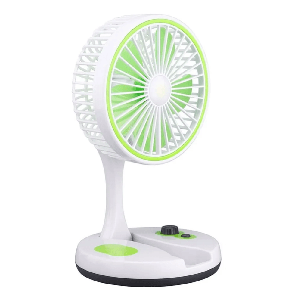 Ventilador Portatil Escritorio Recargable Silencioso Compacto Base Estable Control Velocidad Blanco