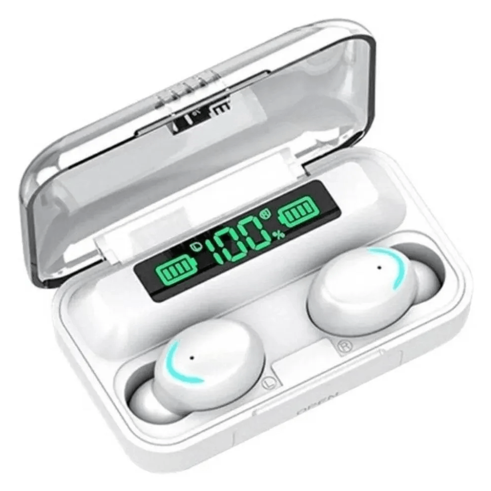 Audifonos Inalambricos F9 Bluetooth PowerBank USB IPX7 Control Tactil