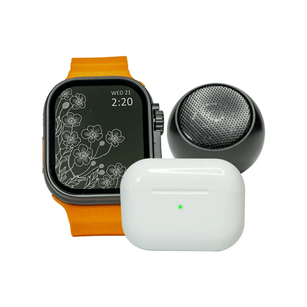 Combo Completo Smartwatch Pantalla HD 7 Correas Intercambiables Audifonos Bluetooth