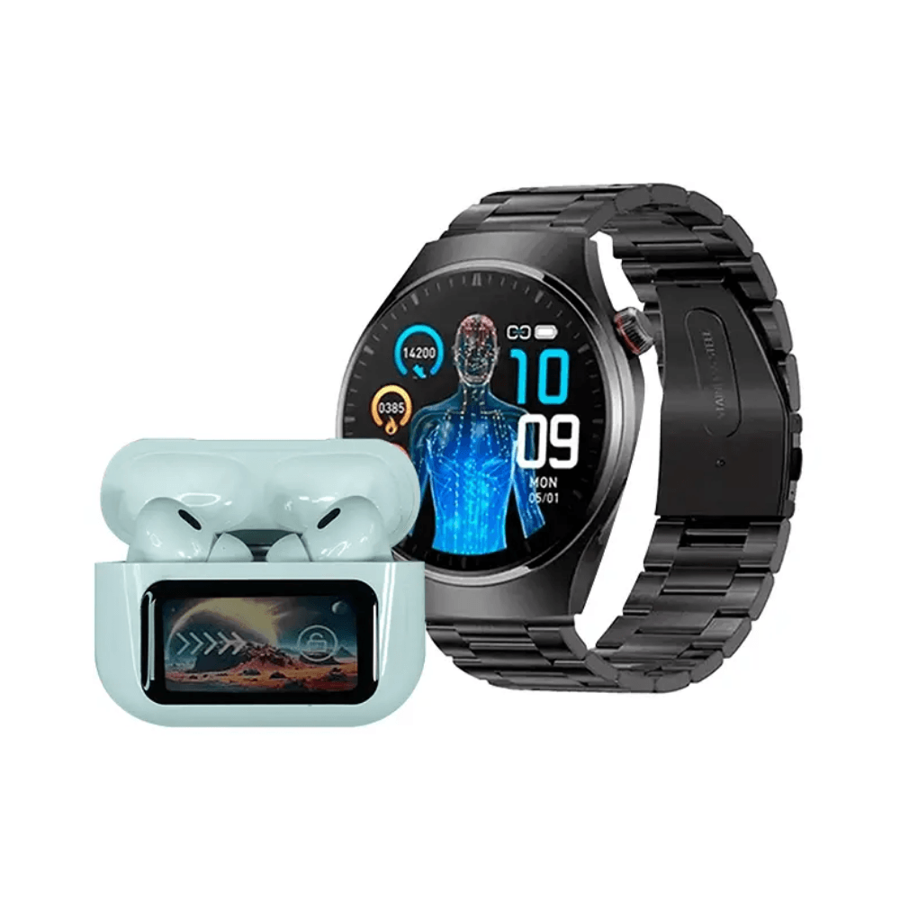 Combo Smartwatch 7 Correas Intercambiables Funcion Llamadas Audifonos Pantalla Tactil