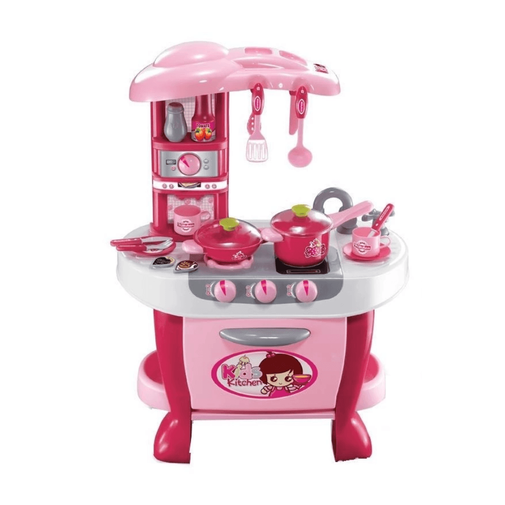 Cocina Infantil Juguete Rosa Set Utensilios Ollas Accesorios Juego Ninas Horno Estufa Educativo Divertido
