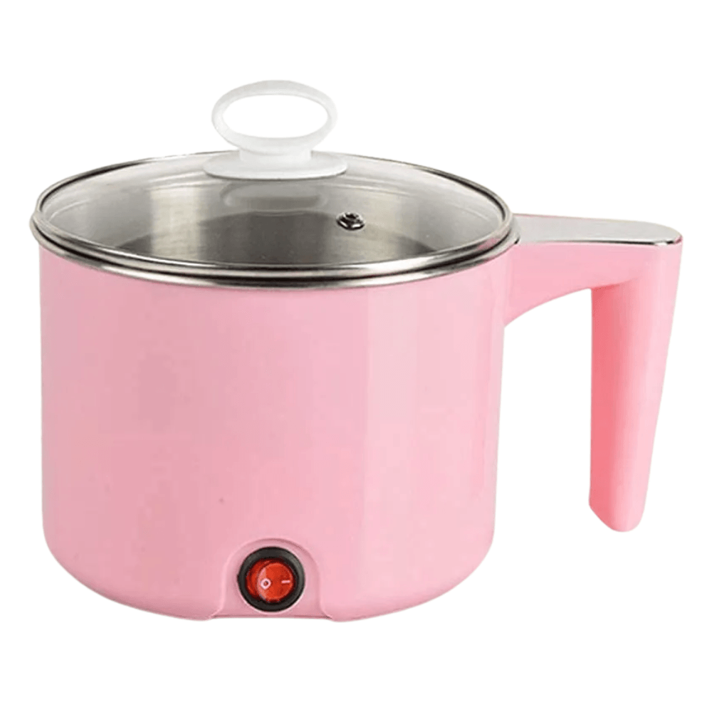 Olla Electrica Multiusos Portatil Compacta Moderna Practica Funcional Diseño Minimalista Color Rosa