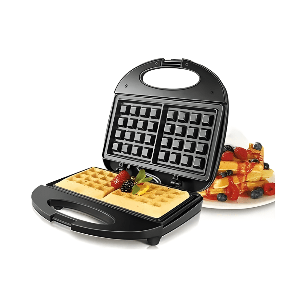 Wafflera Electrica Antiadherente Doble Plancha Compacta Cocina Hogar Desayuno Facil Limpieza Segura