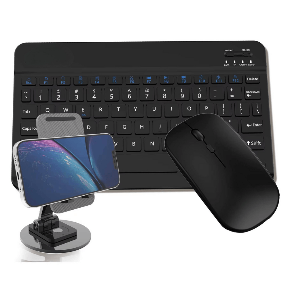 Combo Teclado Mouse Inalambrico CT3-01 Mini Delgado LED Soporte Celular Ergonomico 78 Teclas Portatil Oficina Laptop