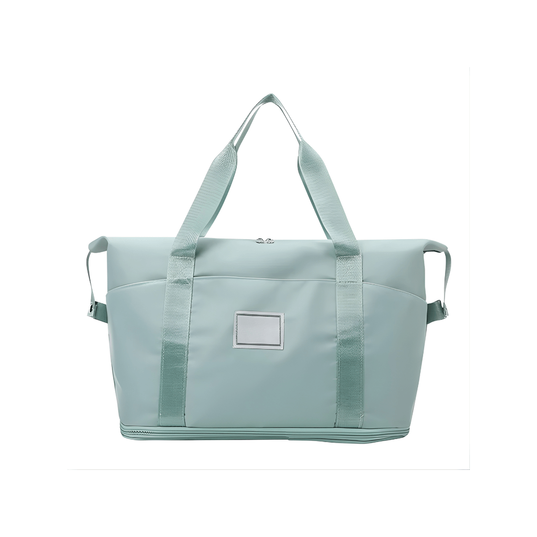 Bolso Viajero Unisex Grande Liviano Bolsillo Frontal Multiproposito Verde Pastel