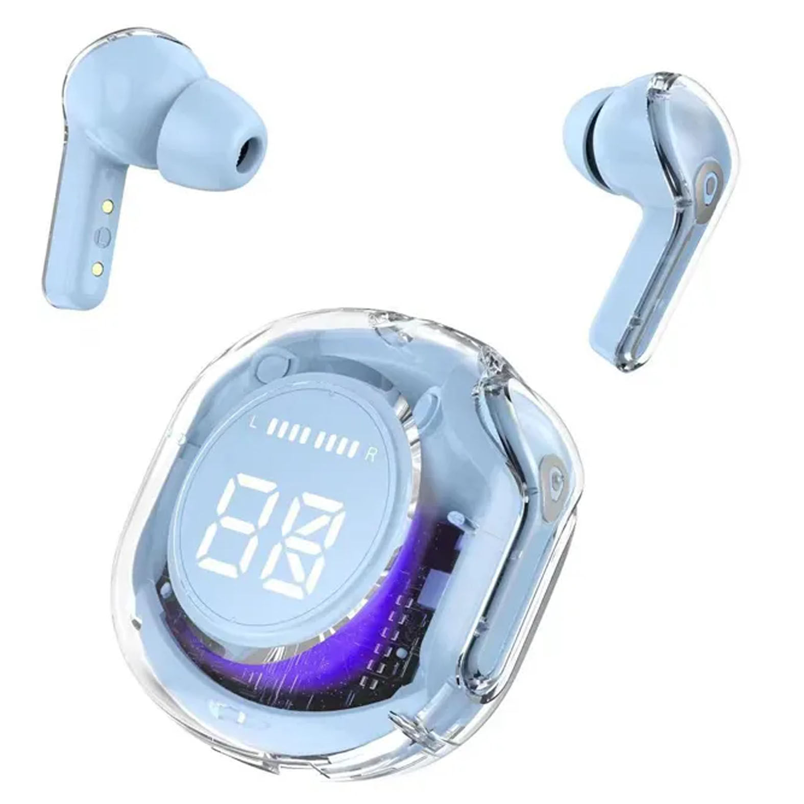 Audifonos Bluetooth Pantalla LED Portatil Inalambricos Azul