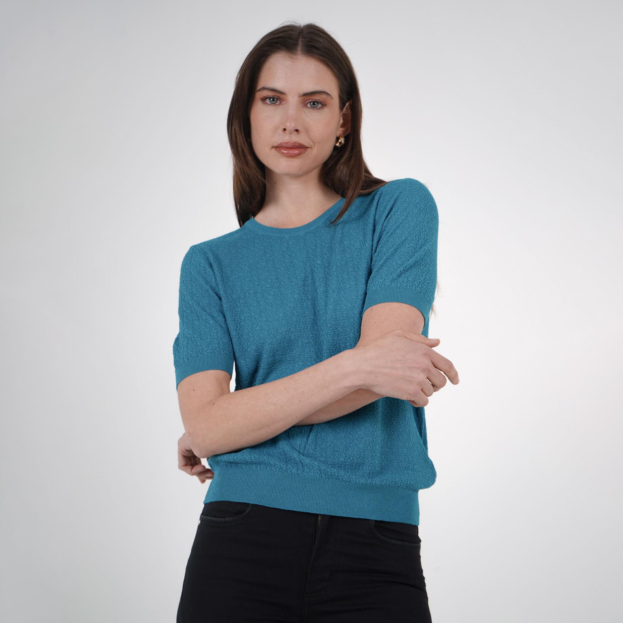 Sweater Cuello Redondo Manga Corta