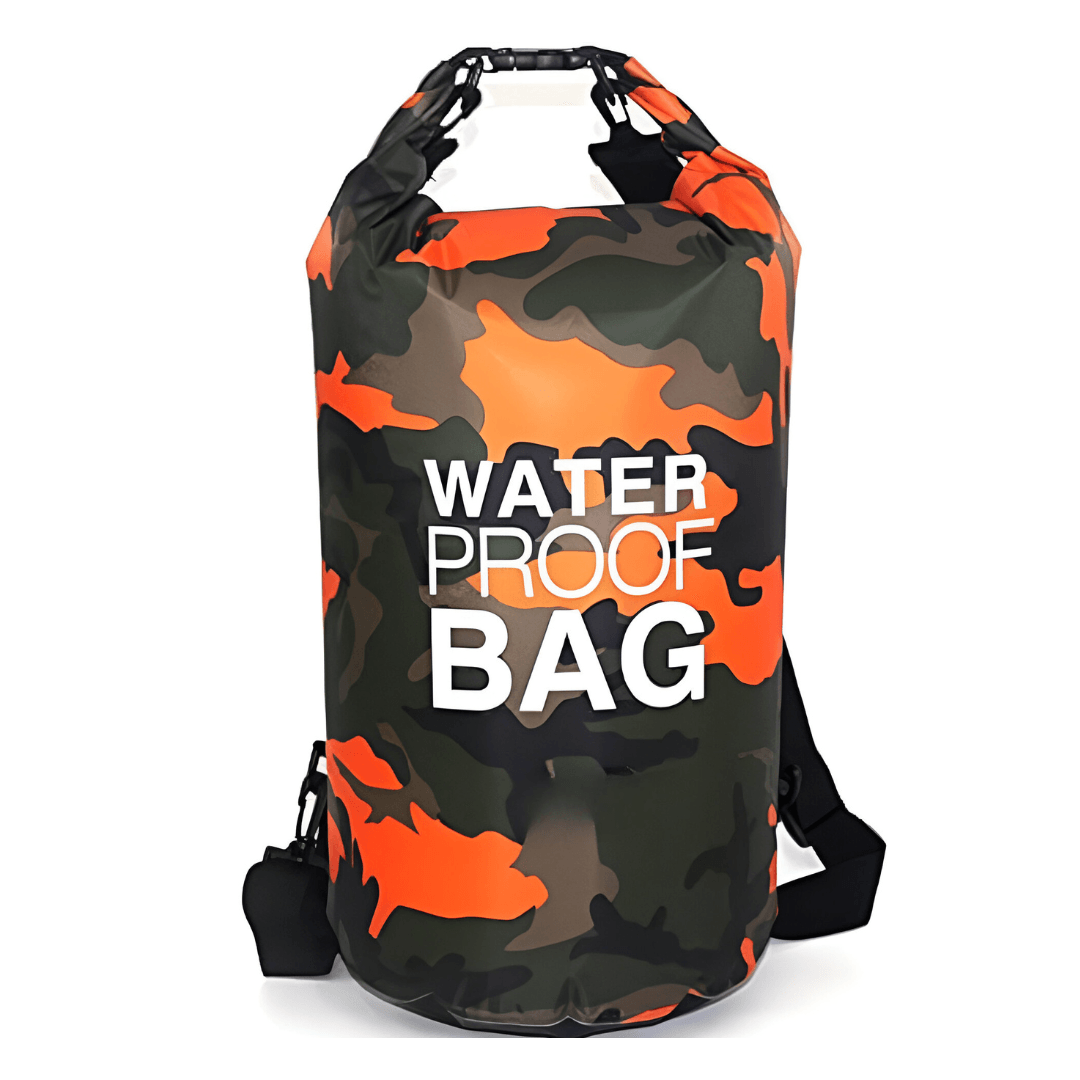 Bolso Impermeable Seca Capacidad 10 Litros Proteccion Total PVC 47X20cm Naranja Negro