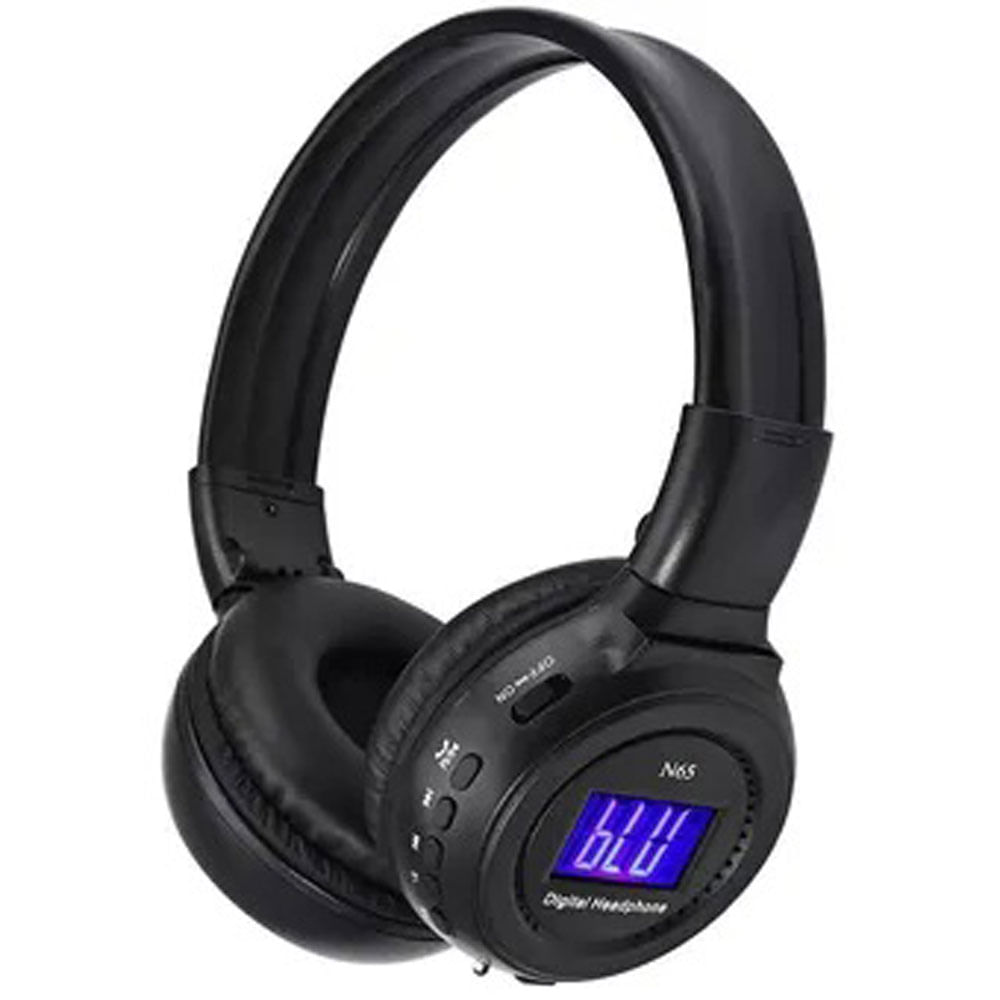 Audifonos Bluetooth LCD Radio FM MicroSD Mp3 Diadema Stereo Ligero Negro
