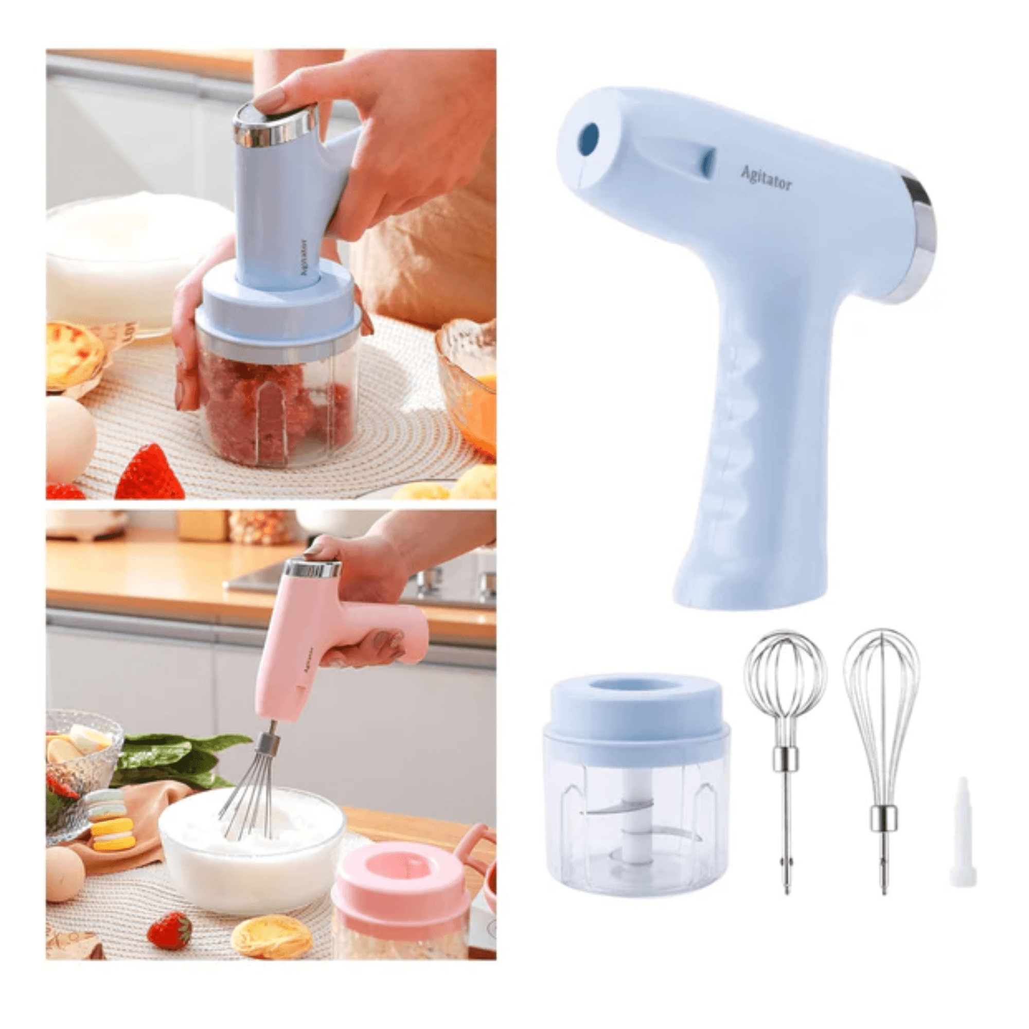 Batidora Picadora Portatil Multifuncional Manual Cocina Practica Versatil Moderna