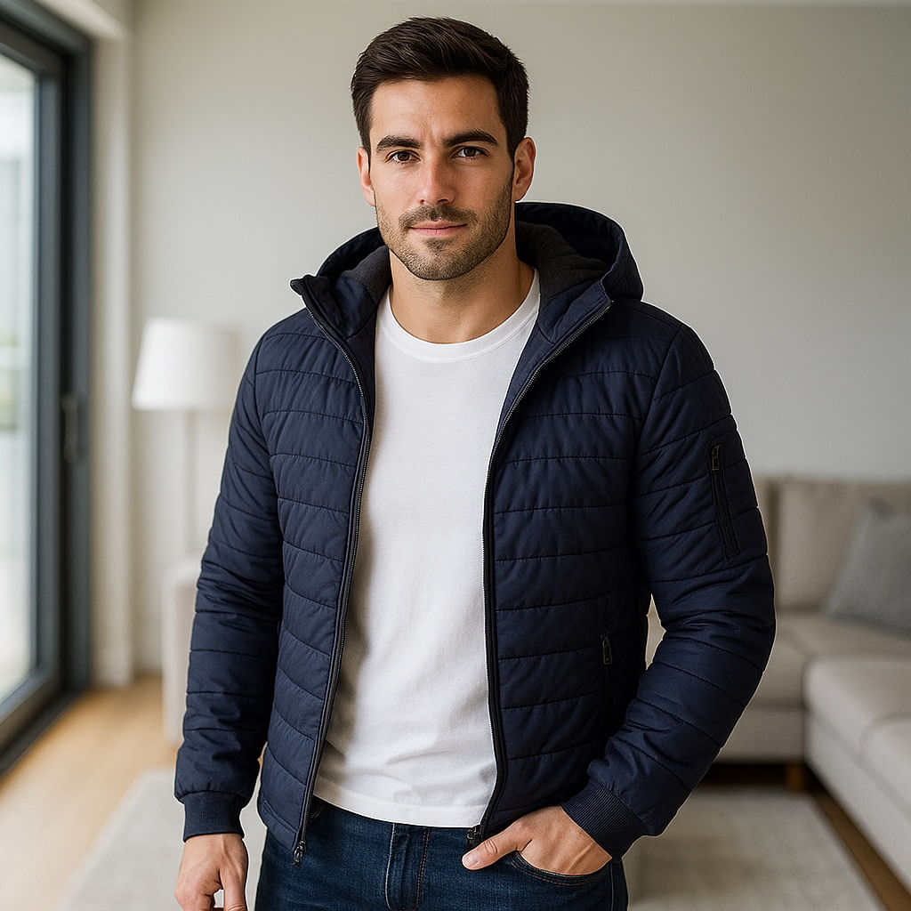 Chaqueta Impermeable Para Hombre Con Capucha Removible Oslo Azul Oscuro