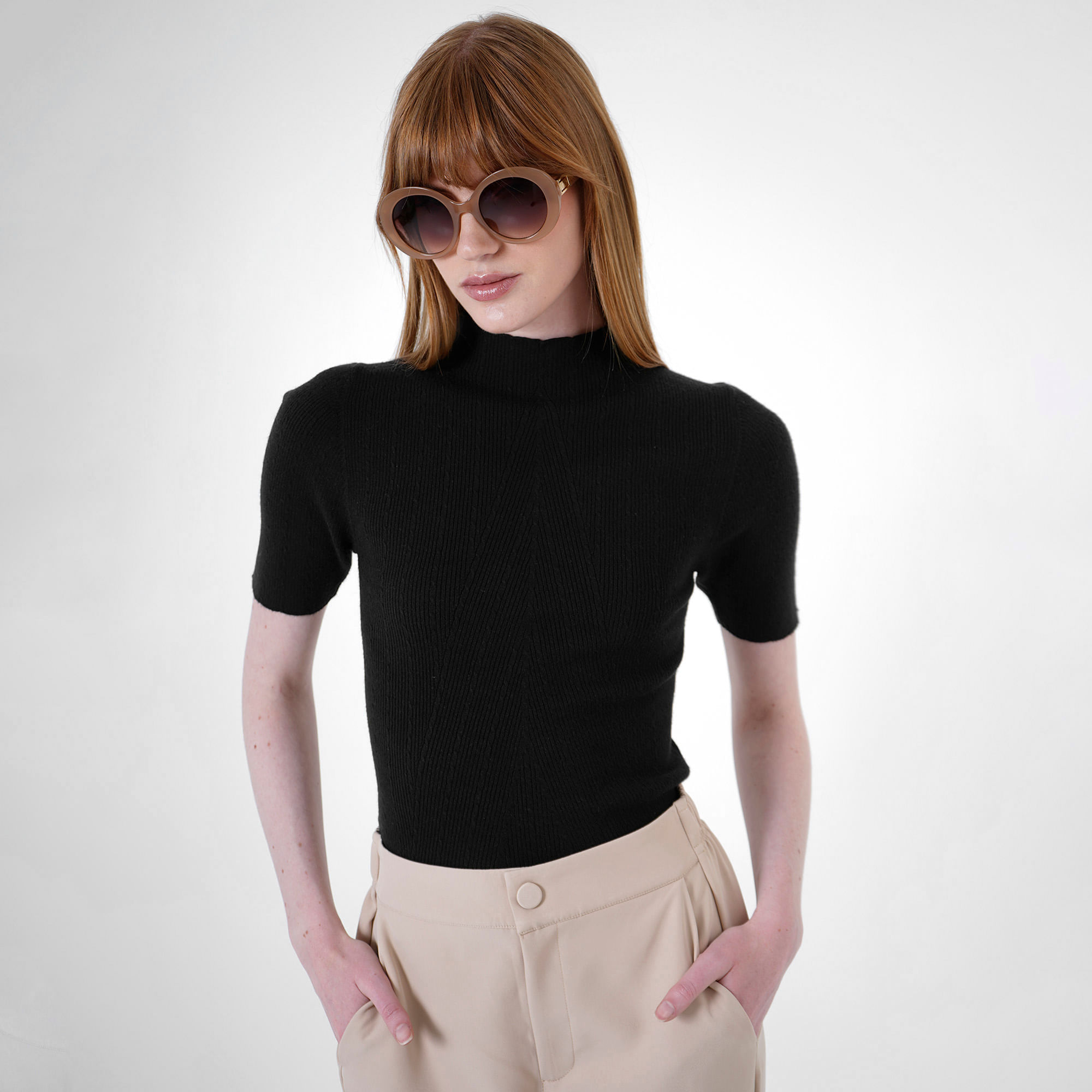 Sweater Cuello Redondo Manga Corta