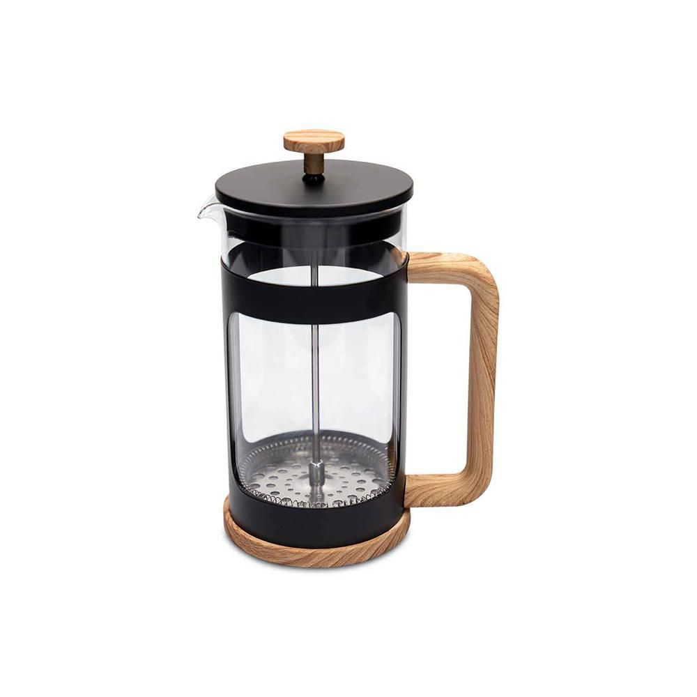Cafetera AMBIENTE GOURMET Vidrio Negro Y Madera 1 Pieza  Negro Y Madera