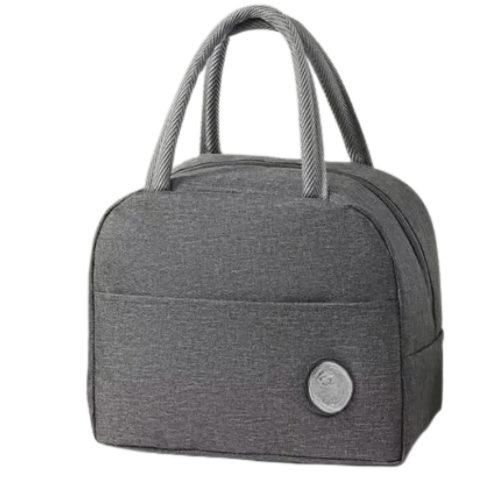 Lonchera Bolsa Termica Imprermeable Cremallera  Portatil Lavable Gris