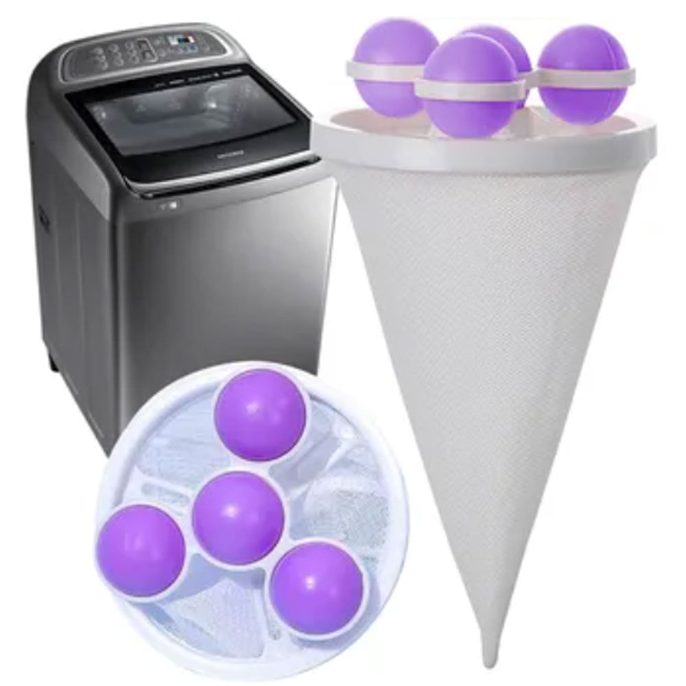 Quita Mota Diseño Útil Lavadora Morado Bolas Limpieza Malla Limpieza