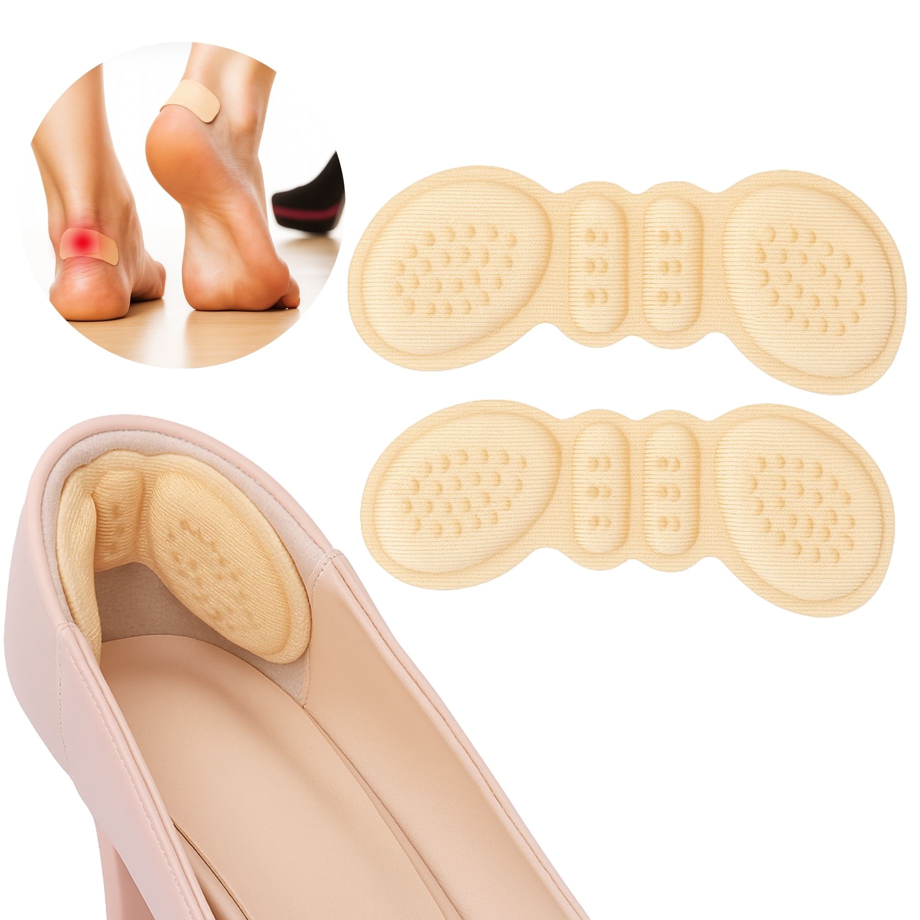 Almohadillas Para Talón Tacón Zapato unisex Algodón