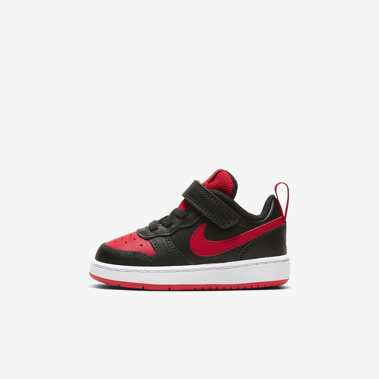 Tenis Nike Bebe Court Borough Low 2 RB BQ5453-007 Negro Rojo Uso Diario