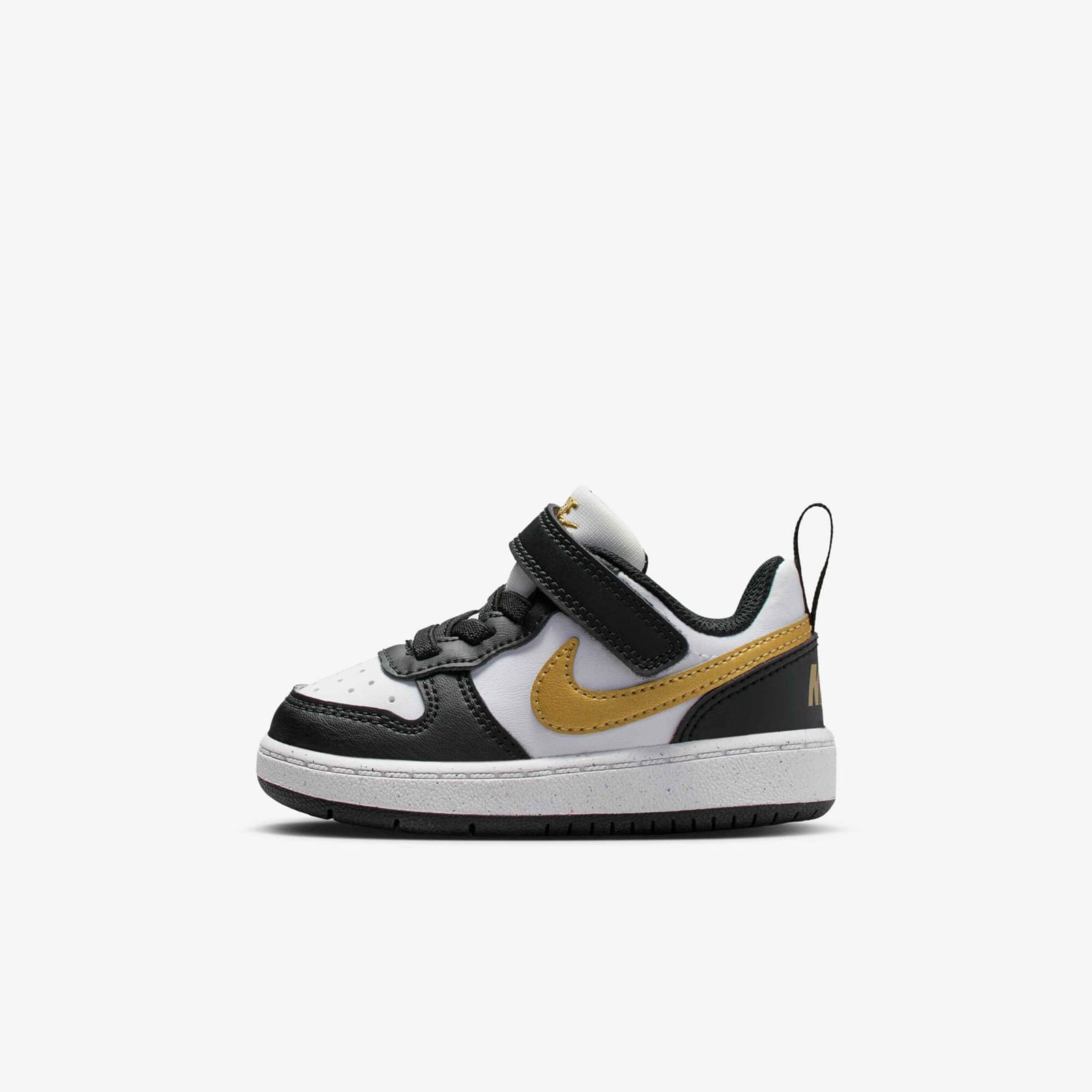 Tenis Nike Bebe Court Borough Low Recraft DV5458-008 Negro Dorado Diario