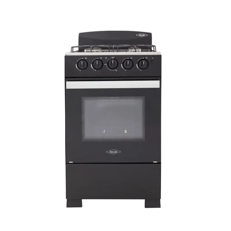 ESTUFA DE PISO HACEB 4 PUESTOS ROMERO 5T CON HORNO NEGRO