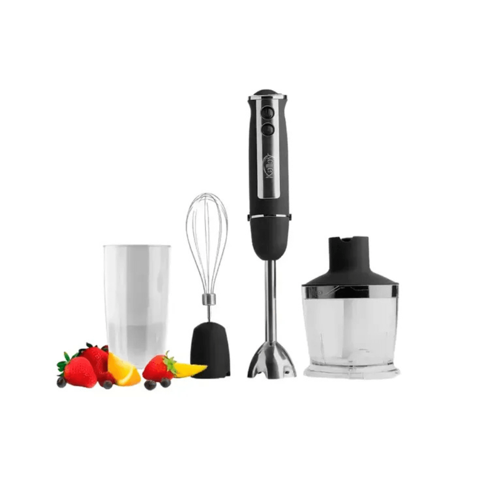 Licuadora de Mano Kalley K-LIM 500W con Picatodo, Batidor y Vaso 600ml