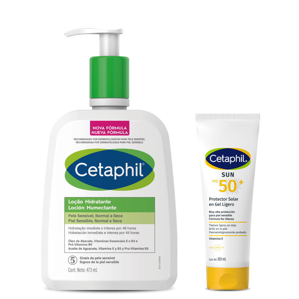 Kit Loción Humectante 473ml + Protector Solar Ligero FPS +50 100 ml - Cetaphil