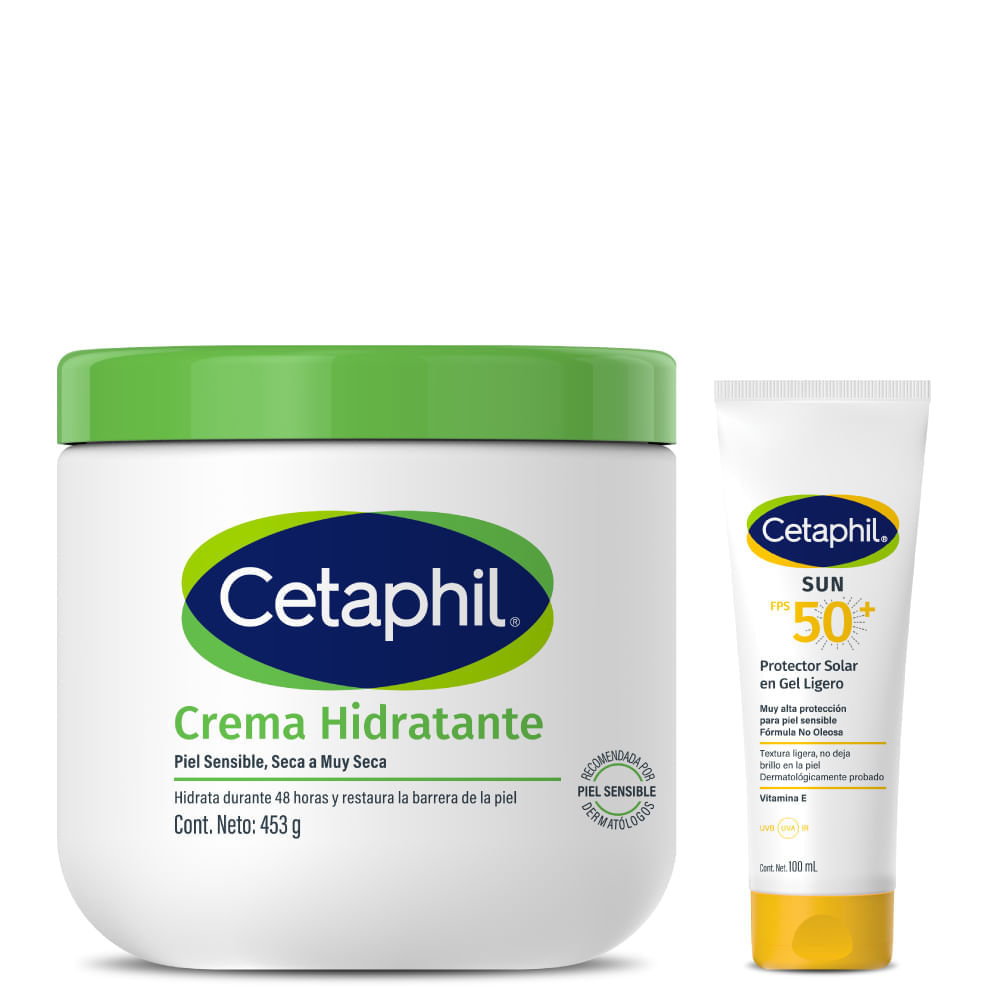 Kit Crema Hidratante 453gr + Protector Solar Ligero FPS +50 100ml - Cetaphil