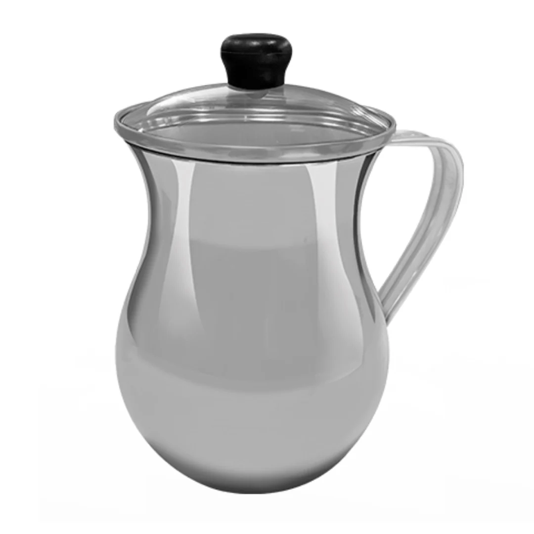 Chocolatera Aluminio 10 Cm 1.3 Lt Tapa Vidrio