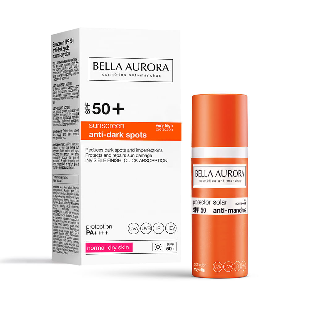 Protector Solar Anti-Manchas SPF50 Piel Normal a Seca - Bella Aurora