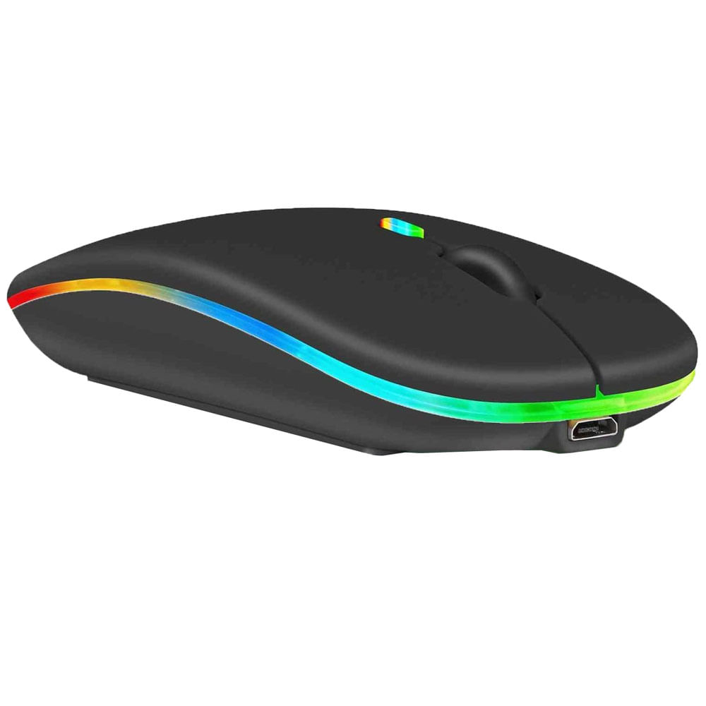 Mouse Inalambrico y Bluetooth Luz Led Recargable Ajustable Portatil Computador Ng