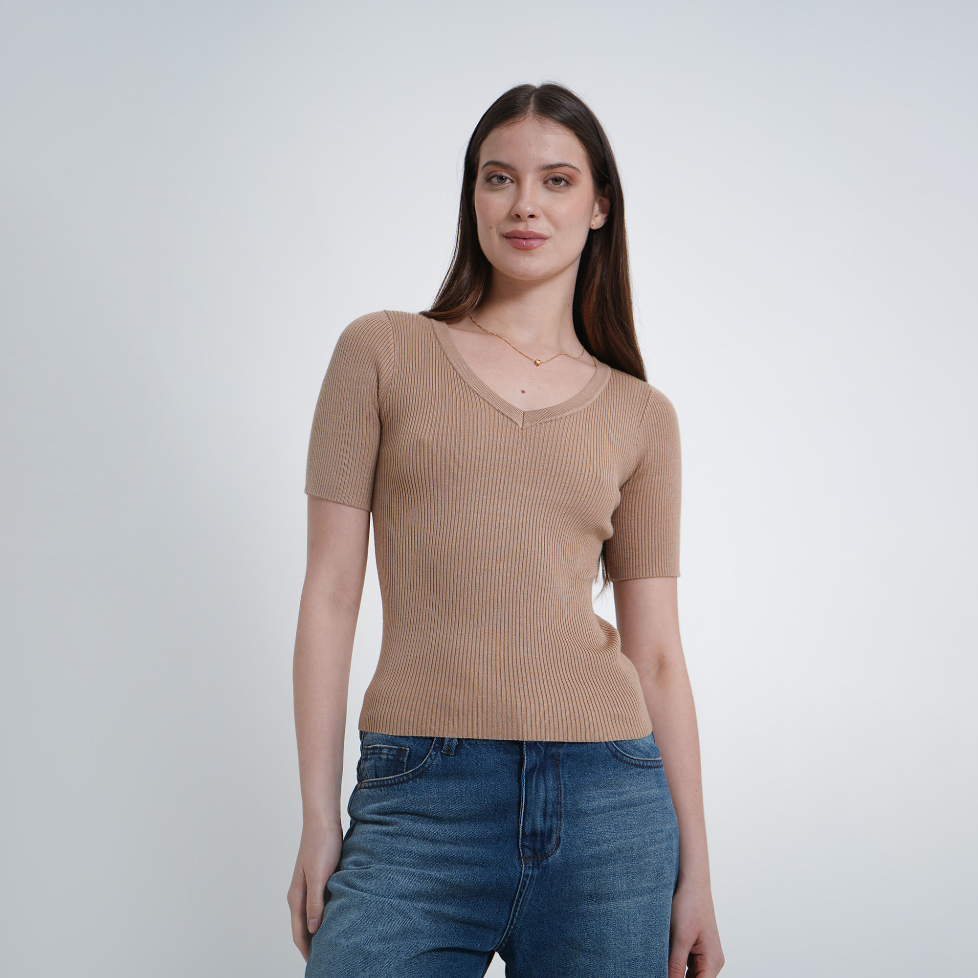 Sweater Cuello Redondo Manga 3/Cuartos