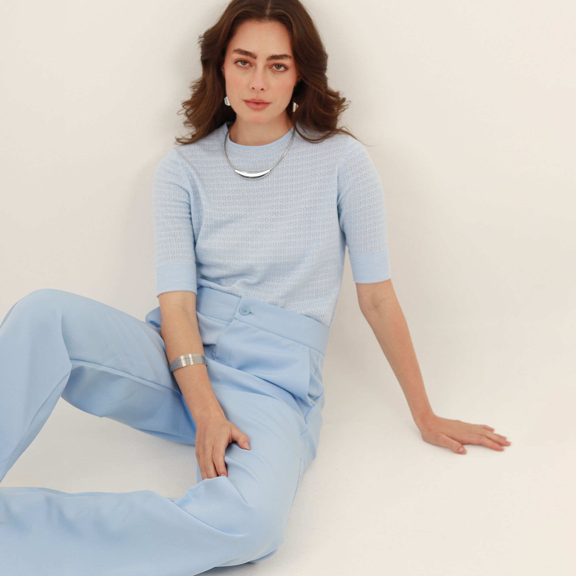 Sweater Cuello Redondo Manga Corta