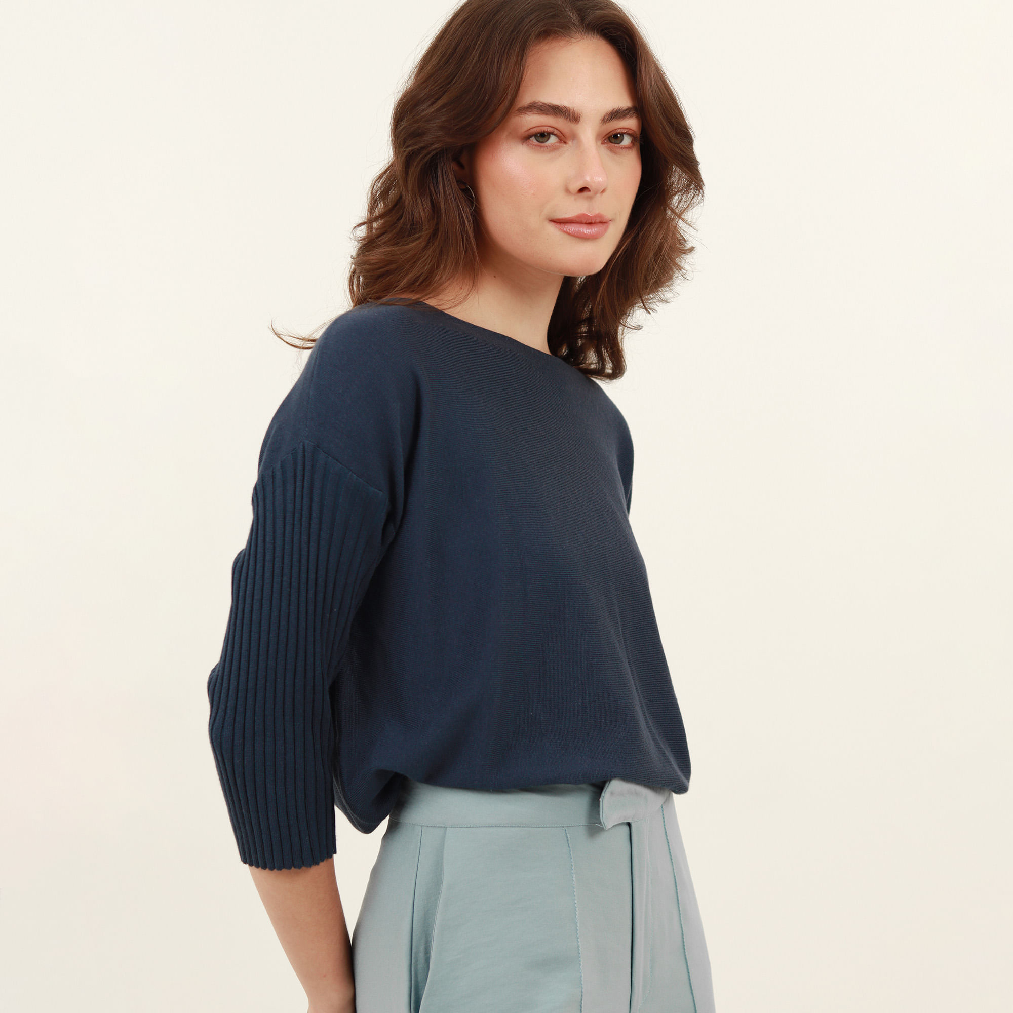Sweater Cuello Redondo Manga Larga