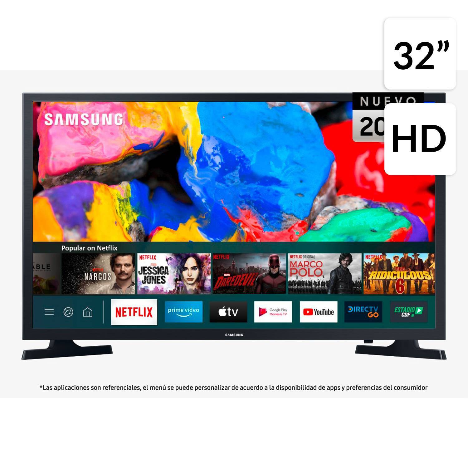 TELEVISOR SAMSUNG 32 PULGADAS HD LED PLANO SMART TV