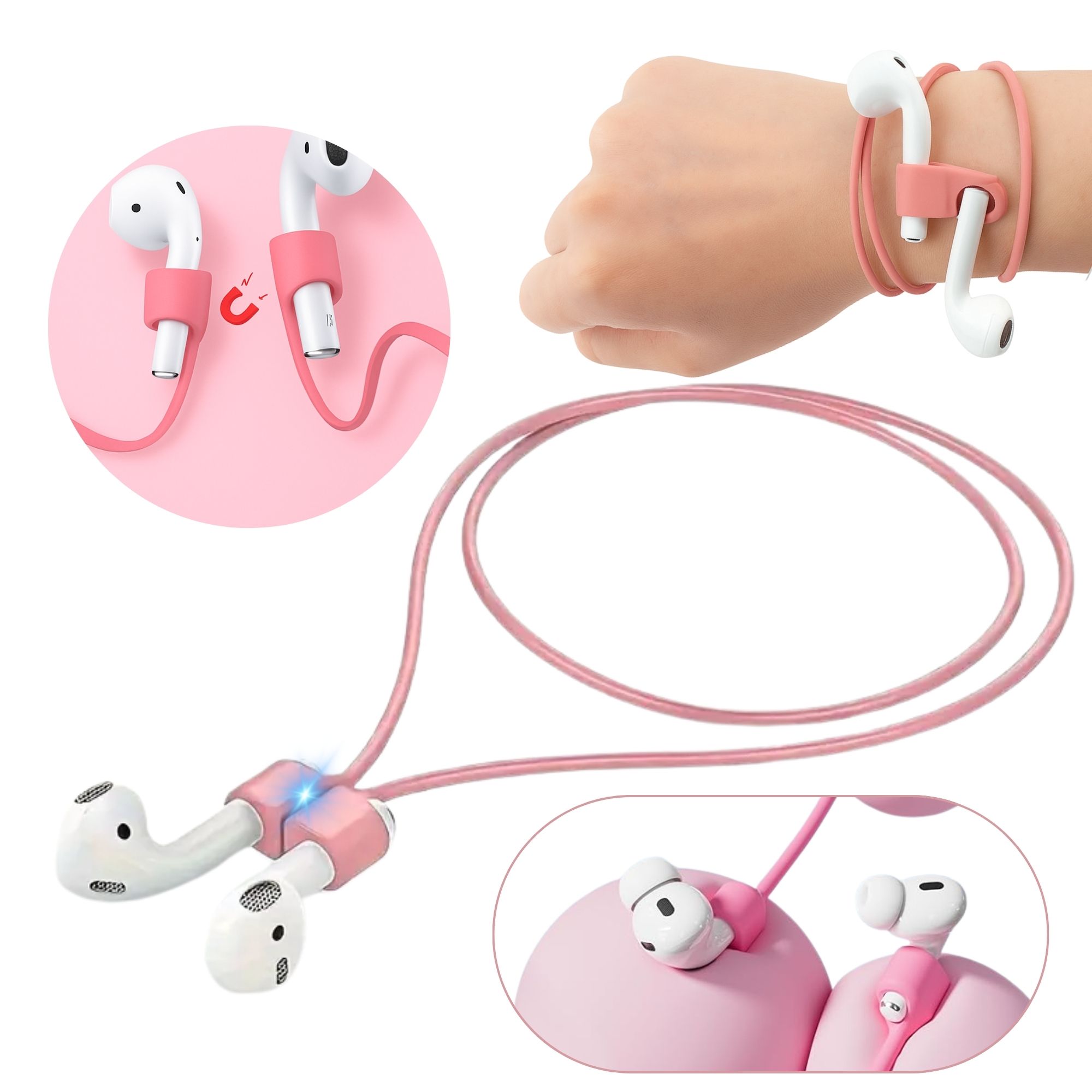Correa Cordón Magnetico Para AirPods Anti Perdida