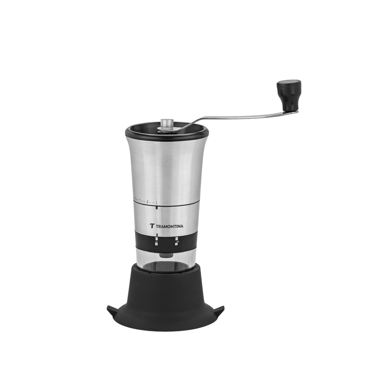 Molinillo para café de acero inoxidable con cuerpo de acrílico con molino de cerámica Tramontina