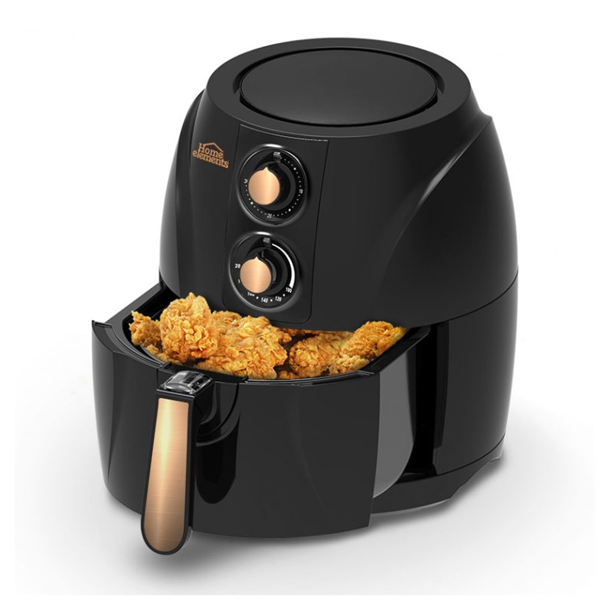 Air Fryer / Olla freidora de aire / Olla freidora sin aceite  Negra - Cobre 3,2 LT HOME ELEMENTS