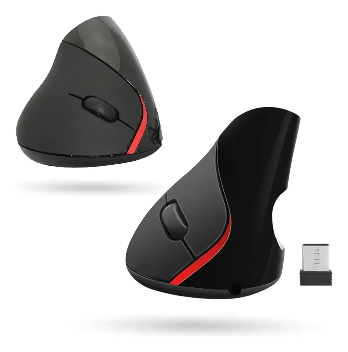 Mouse Vertical Ergonómico Jertech Jr321 Recargable Bluetooth + Usb Negro Negro