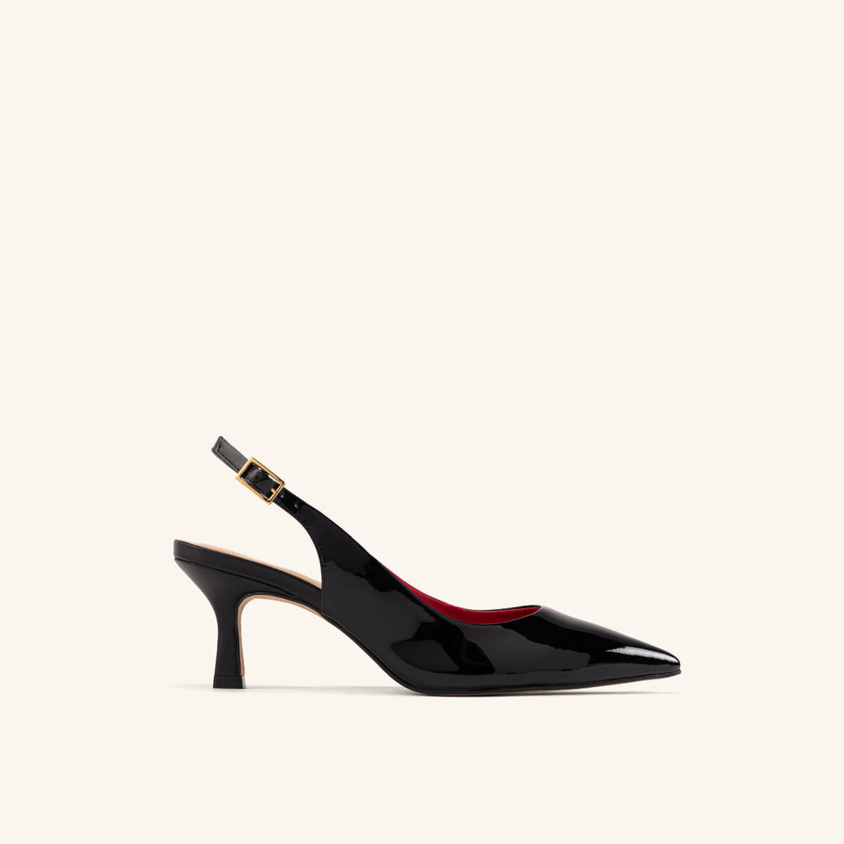 Tacones Capital Con Correa Negro Noche Glamour