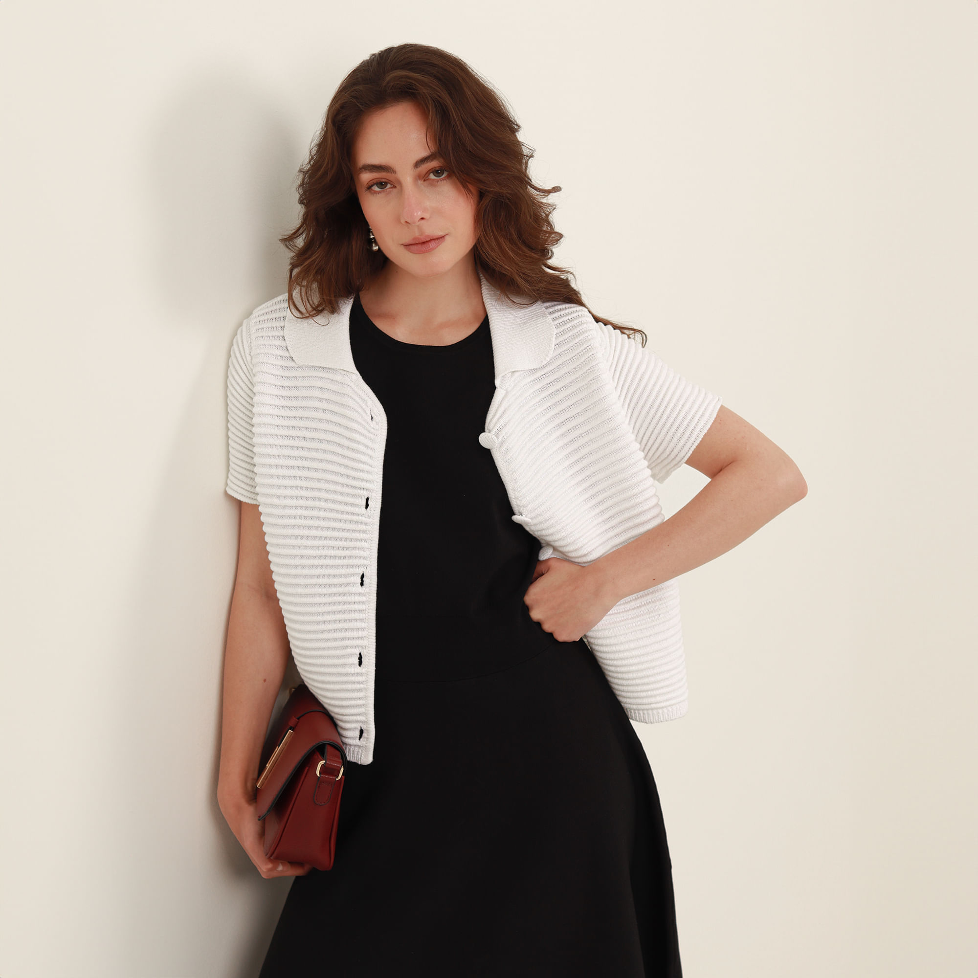 Sweater Cuello Camisero Manga Corta