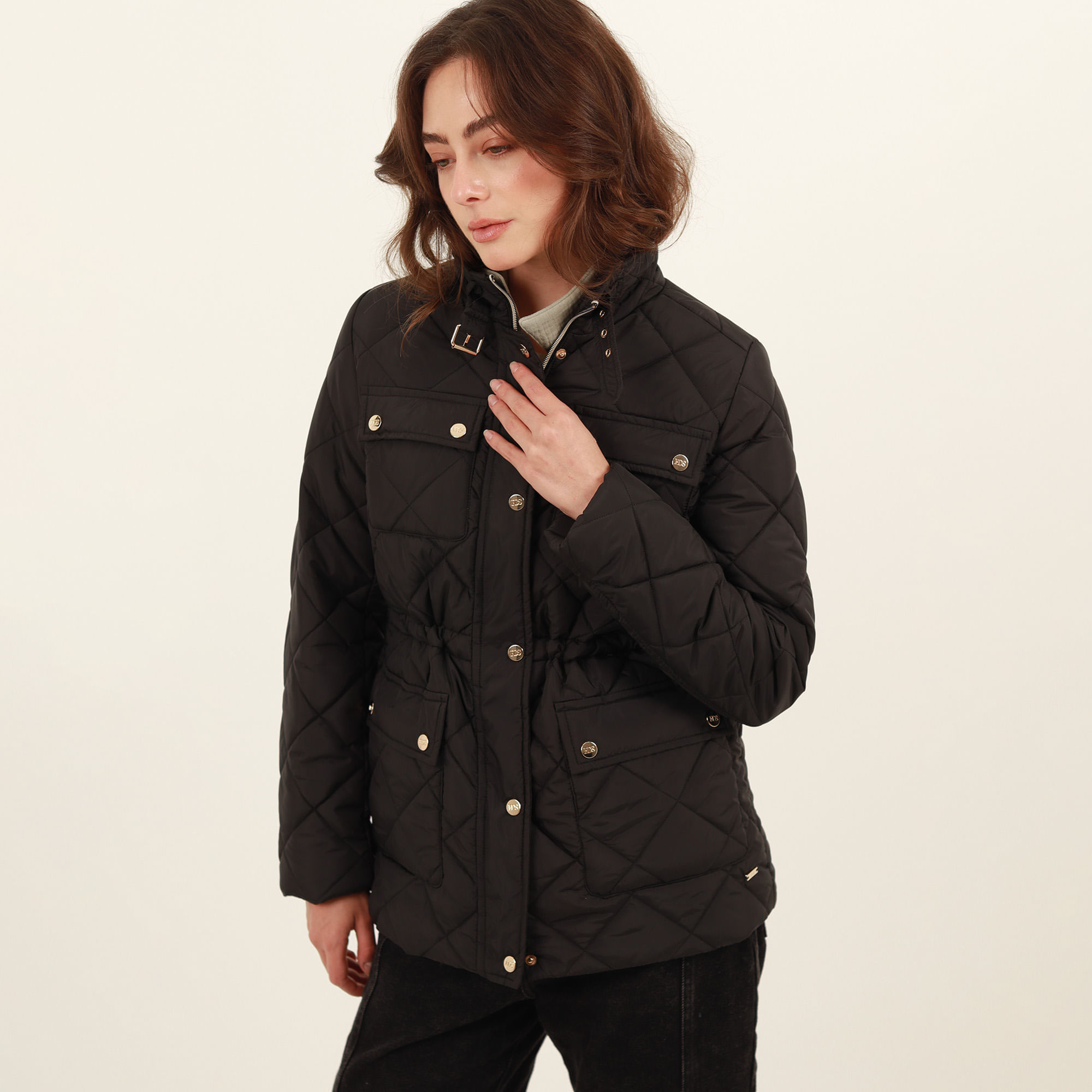 Chaqueta Acolchada Cuello Alto