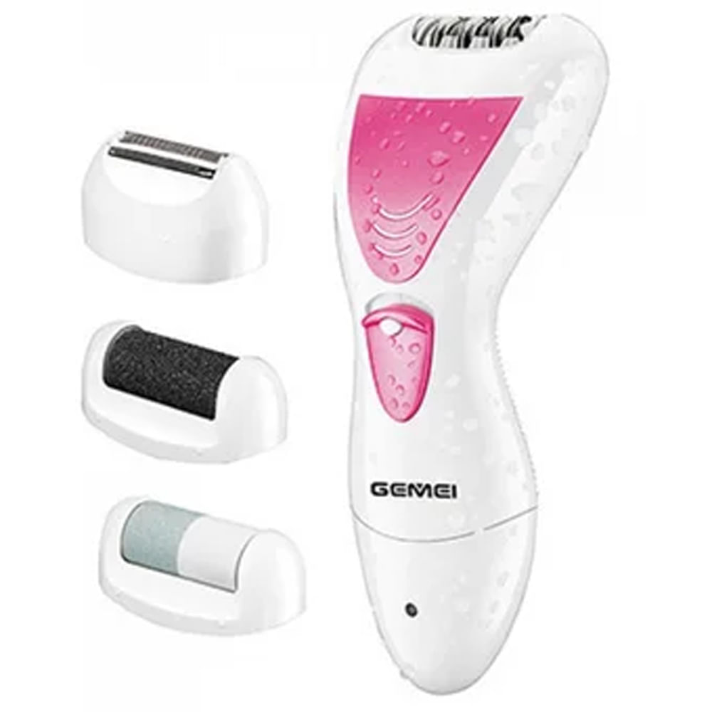 Maquina Depiladora 4en1 Mujer GEMEI GM7006 Dama Recargable Rosada